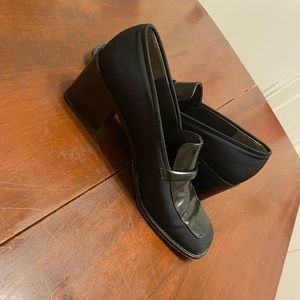 Paul Green block heeled loafers.  Black, size 9M.